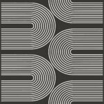 Black wallpaper with a geometric, retro pattern