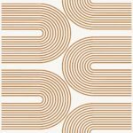 White wallpaper with a geometric, retro pattern