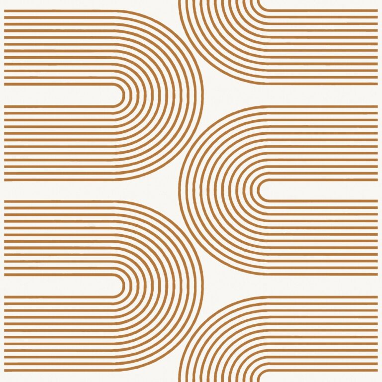 White wallpaper with a geometric, retro pattern