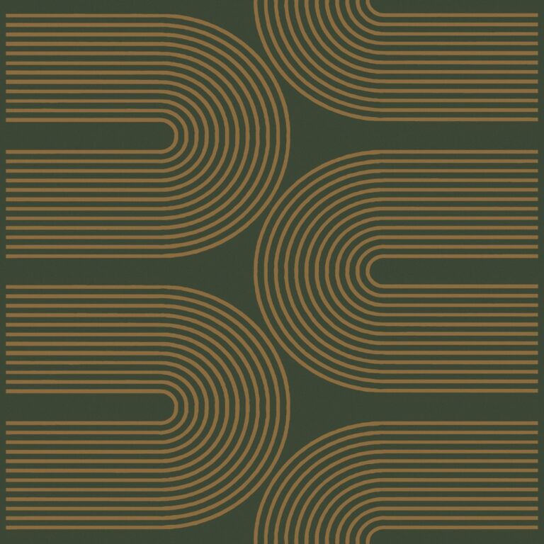 Black wallpaper with a geometric, retro pattern