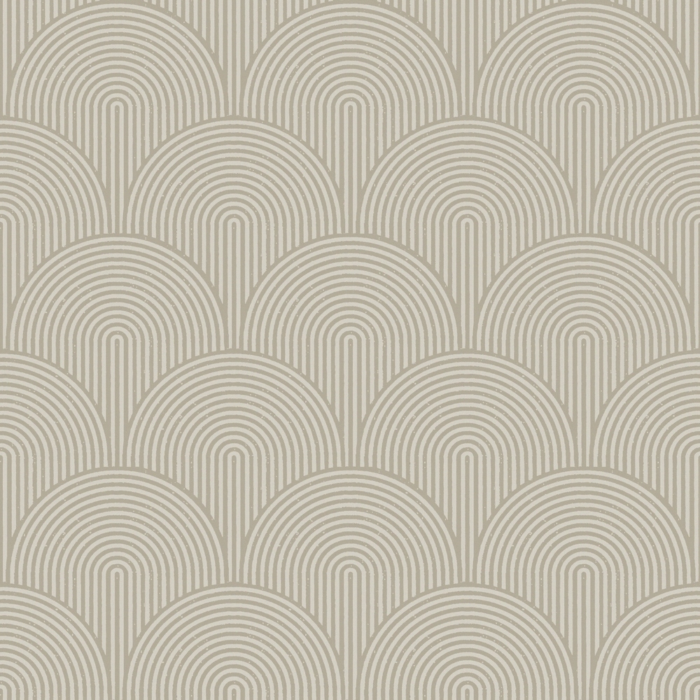 Beige wallpaper with a geometric pattern