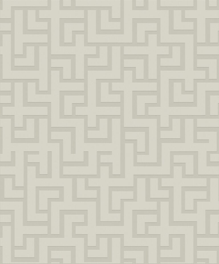 Beige and Gray Wallpaper with a Geometric Pattern