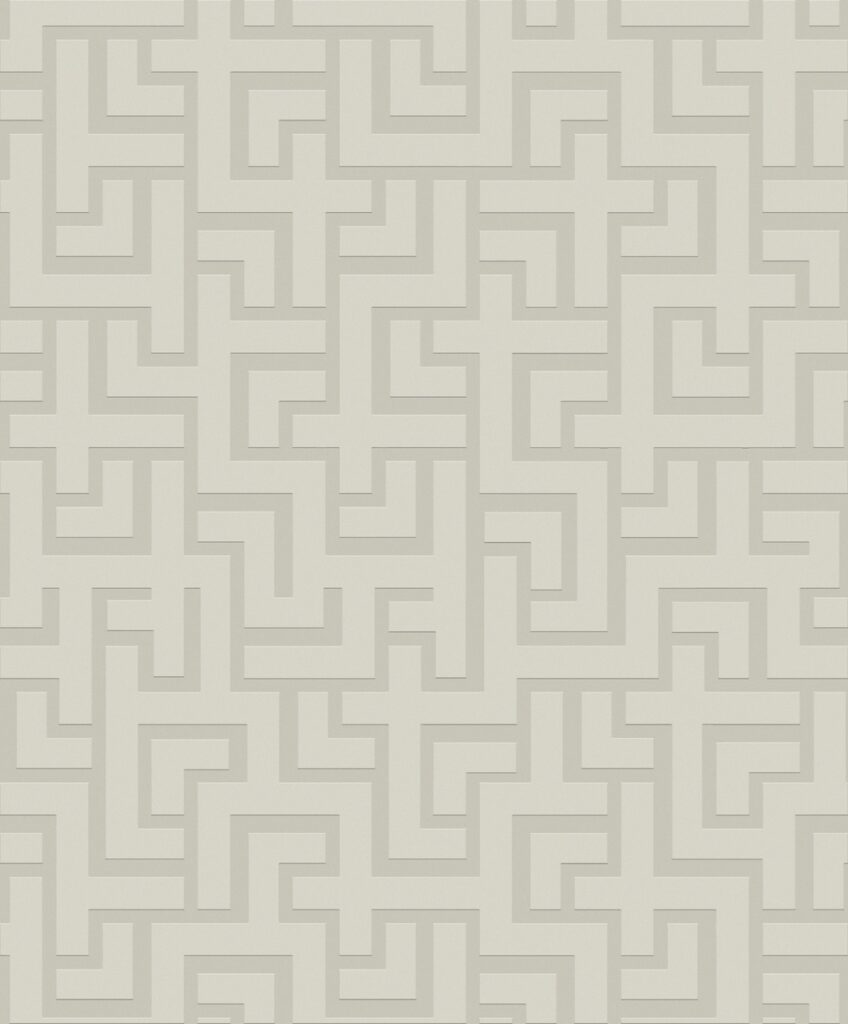 Beige and Gray Wallpaper with a Geometric Pattern