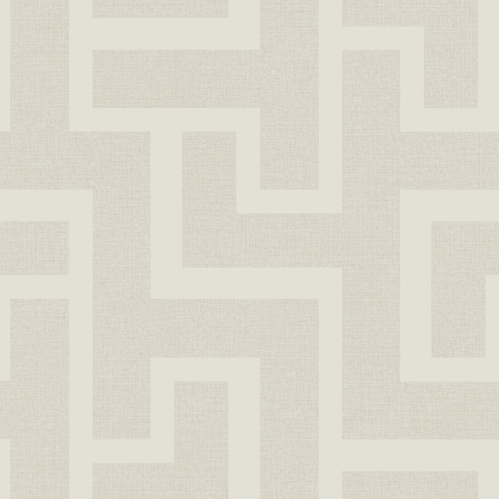 Gray, Beige Wallpaper with a Geometric Pattern