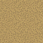 Yellow, Gold Wallpaper with Leaves, , Small Pattern