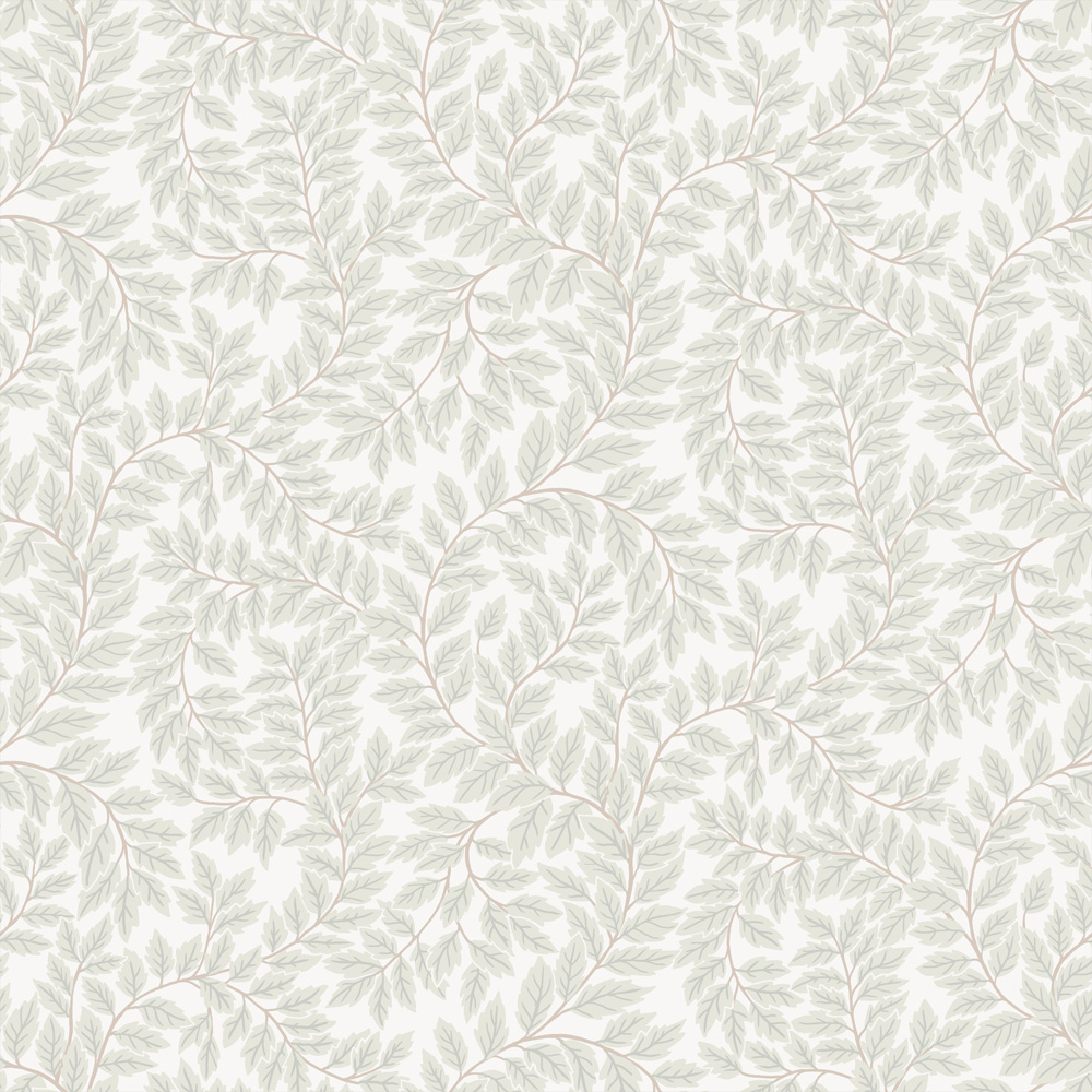Gray, Neutral Wallpaper with a Leaf Pattern