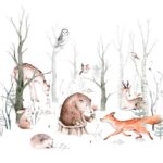White Wallpaper with Animals, Children, and Photo Wallpaper Designs