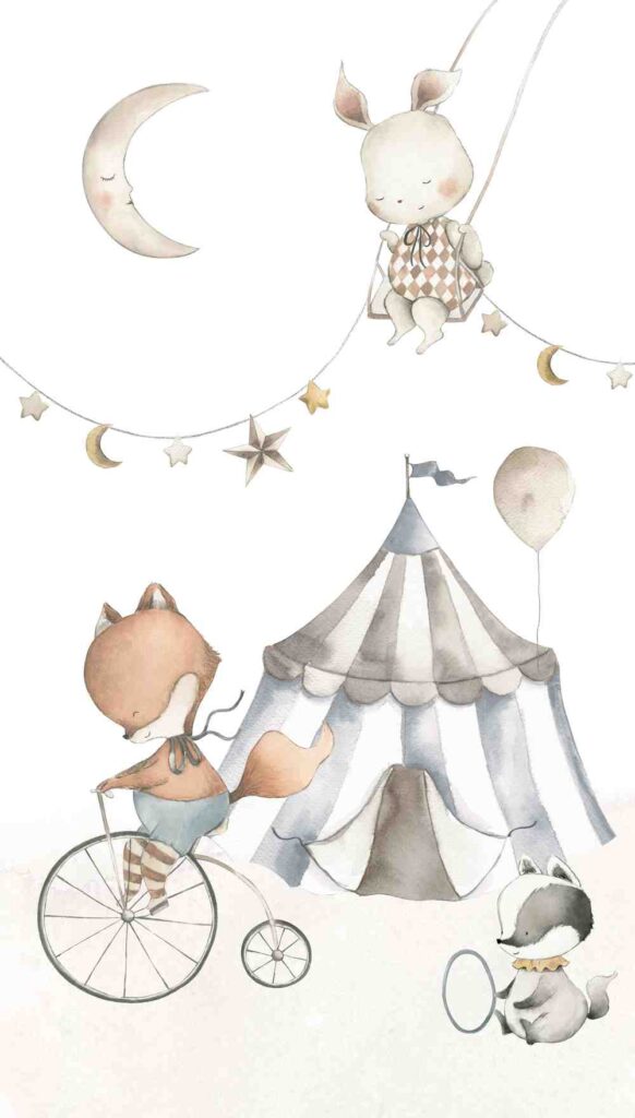 White Wallpaper with Children, Animals, and Photo Wallpaper Designs