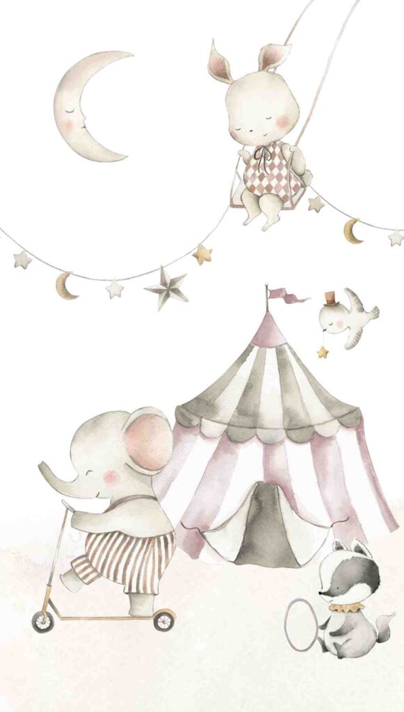 White Wallpaper with Children, Animals, and Photo Wallpaper Designs