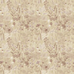 Beige and brown wallpaper with floral and leaf patterns