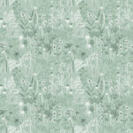 Green, Turquoise Wallpaper with a Floral Pattern