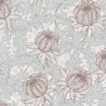 Gray, Purple, Pink wallpaper with floral, leaf, and large-scale patterns