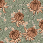 Green, Red wallpaper with leaves, floral, , bold pattern