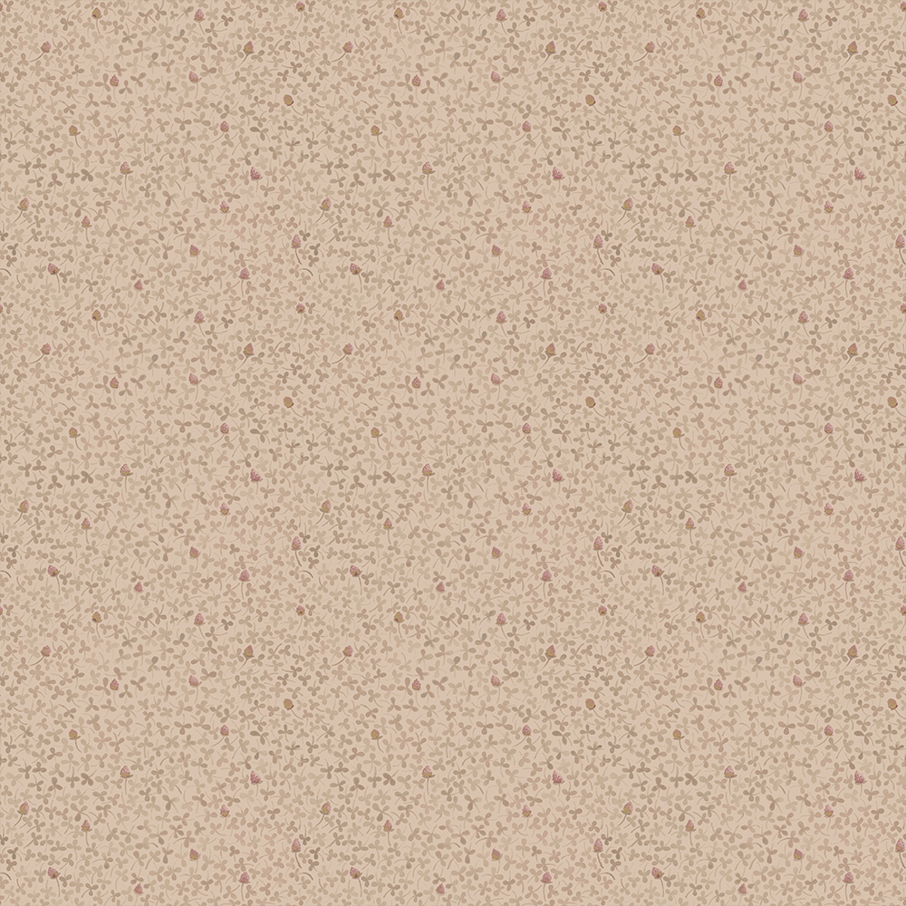 Pink Wallpaper with Leaves, Small Pattern