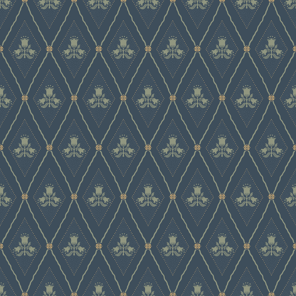 Blue Wallpaper with a Checkered Pattern