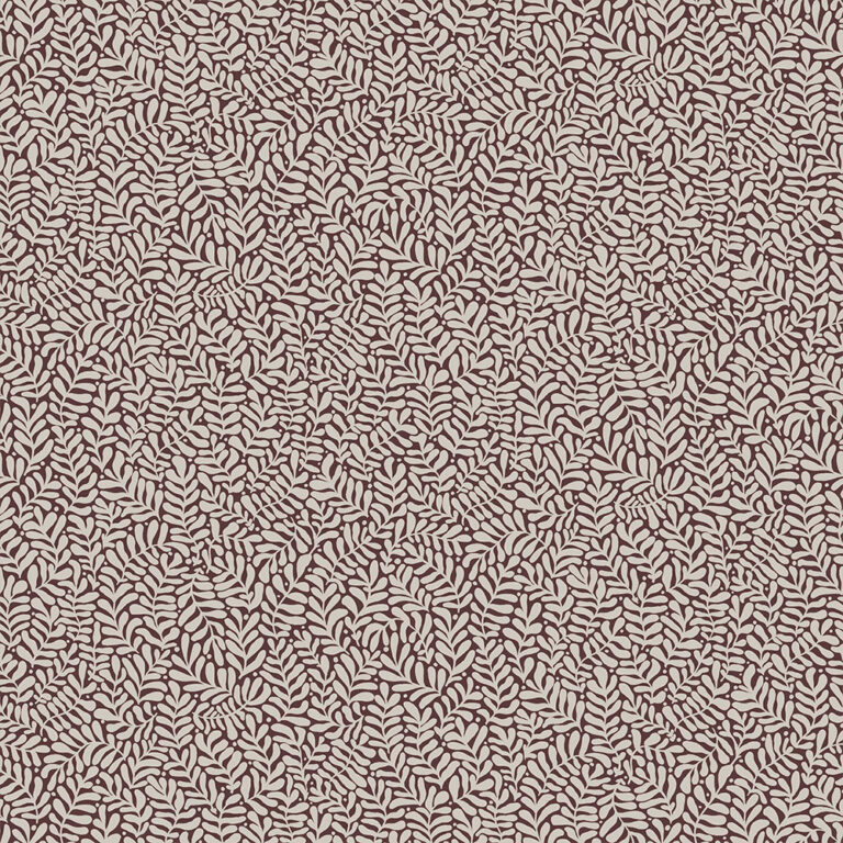 Purple Wallpaper with Leaves, Small Pattern