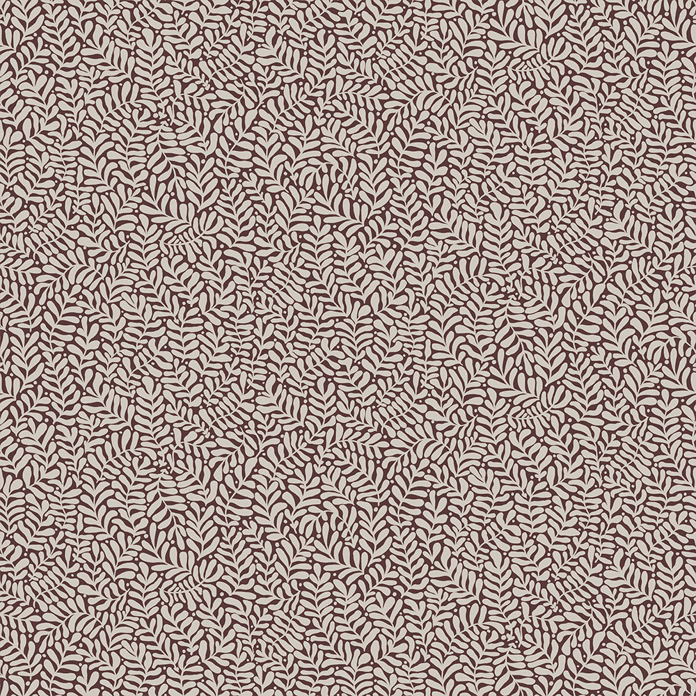 Purple Wallpaper with Leaves, Small Pattern