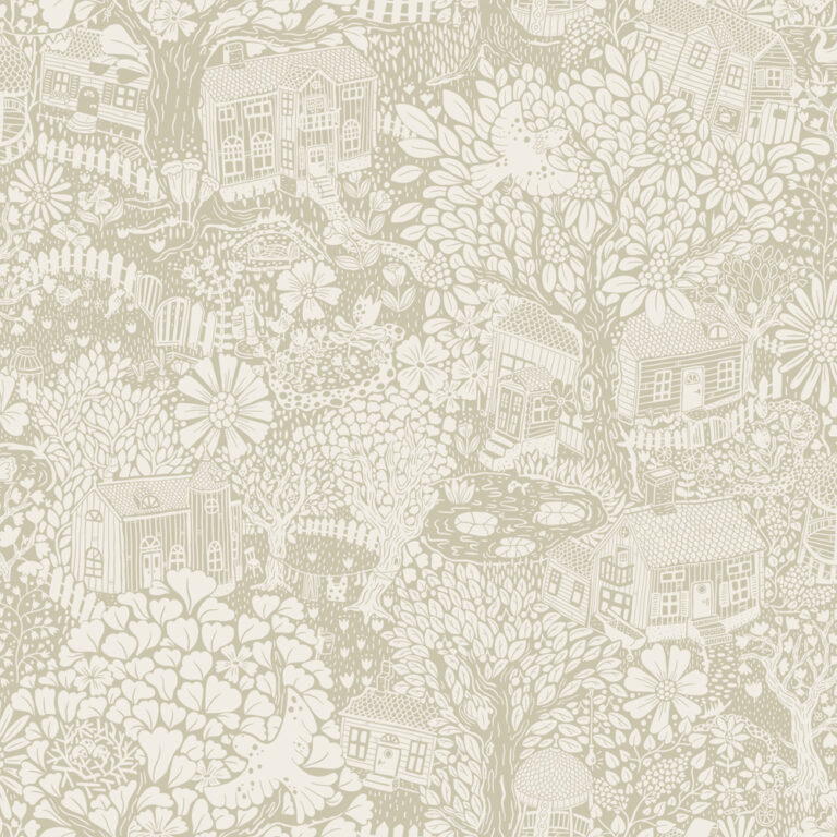 Beige, Neutral wallpaper with Children, , Floral, Forest patterns