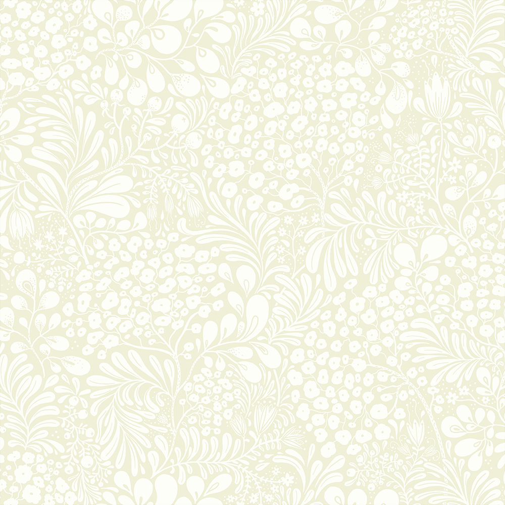 Beige, Neutral Wallpaper with a Leaf Pattern