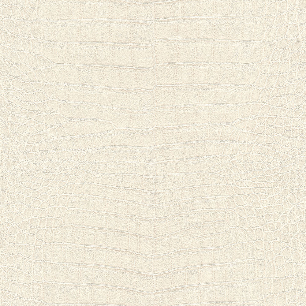 White Wallpaper with Animals, Solid-Color Pattern