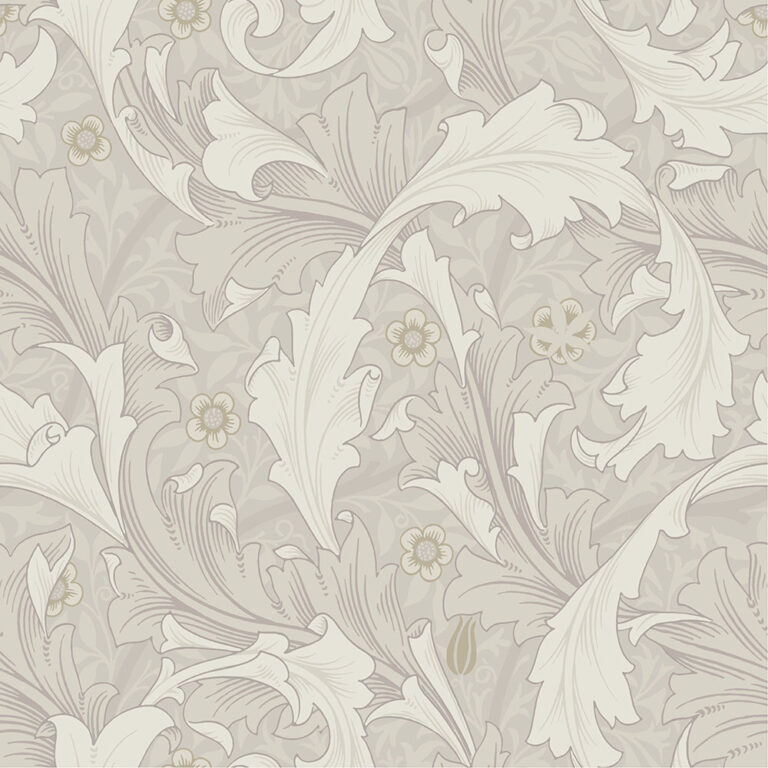 Beige, Neutral Wallpaper with a Leaf Pattern