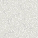 Beige and white wallpaper with a leaf pattern