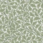 Green wallpaper with a leaf pattern