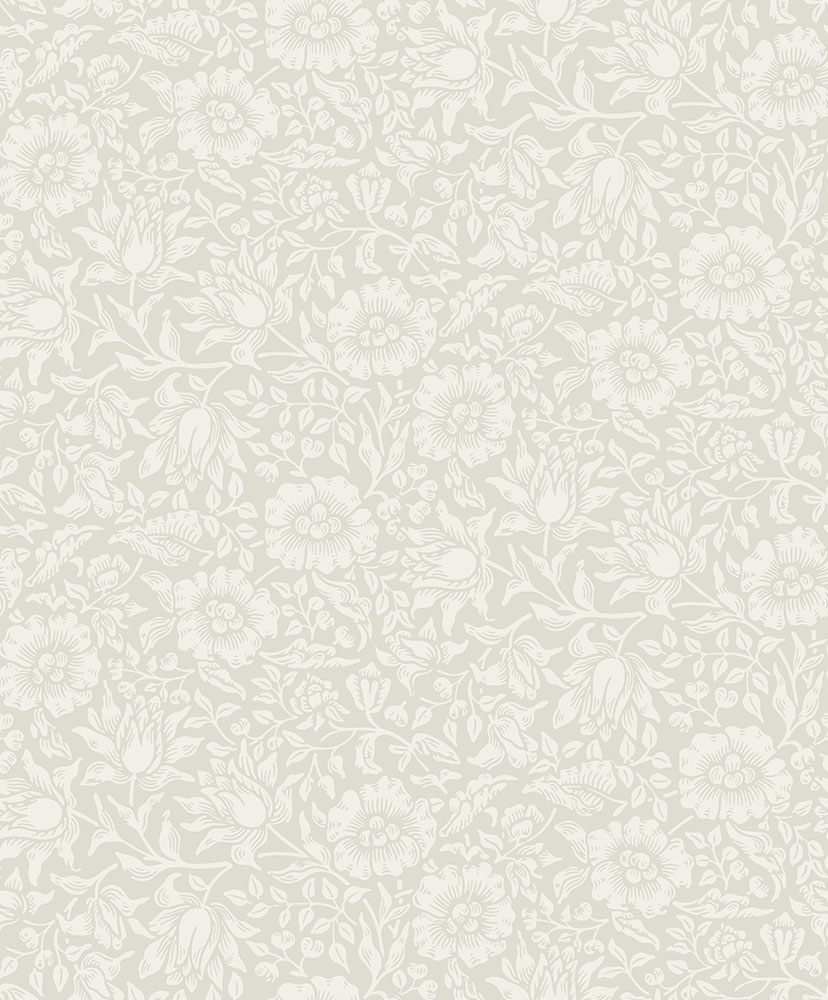 Beige wallpaper with a floral pattern