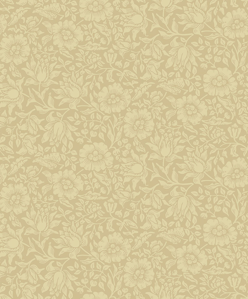 Yellow wallpaper with a floral pattern