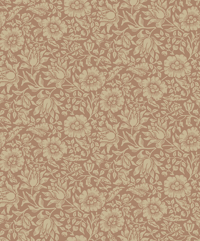 Orange and Red Wallpaper with a Floral Pattern