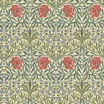 Green wallpaper with a floral pattern