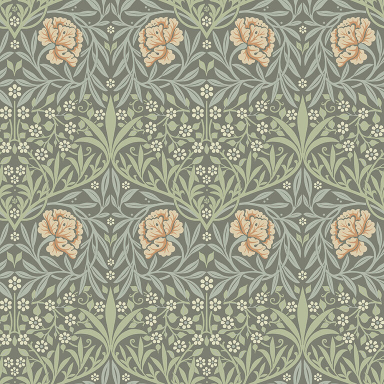 Multicolored wallpaper with a floral pattern