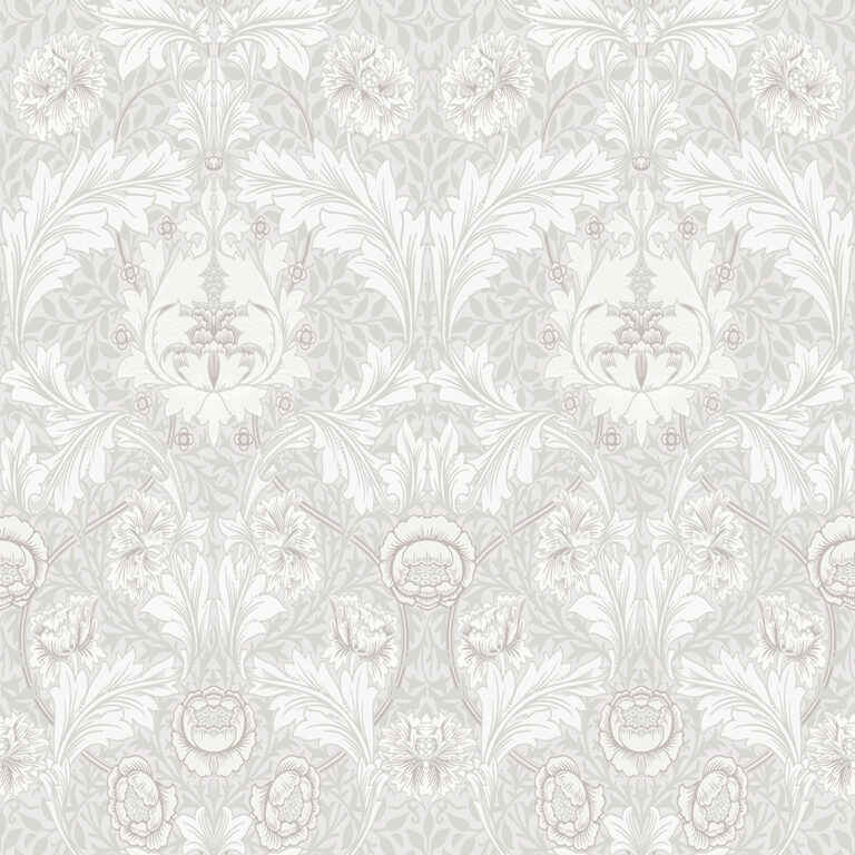 Gray wallpaper with a floral pattern