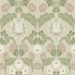Multicolored wallpaper with a floral pattern