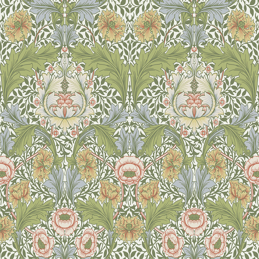 Multicolored wallpaper with a floral pattern