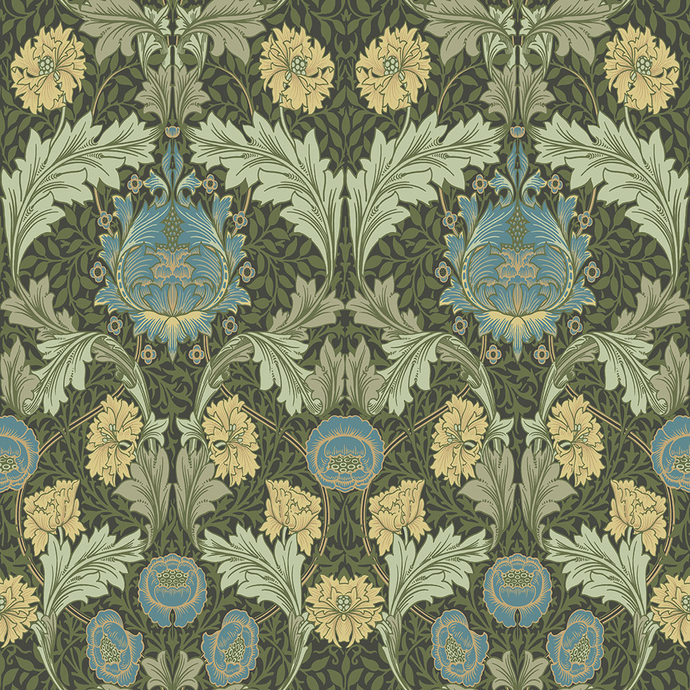 Multicolored wallpaper with a floral pattern
