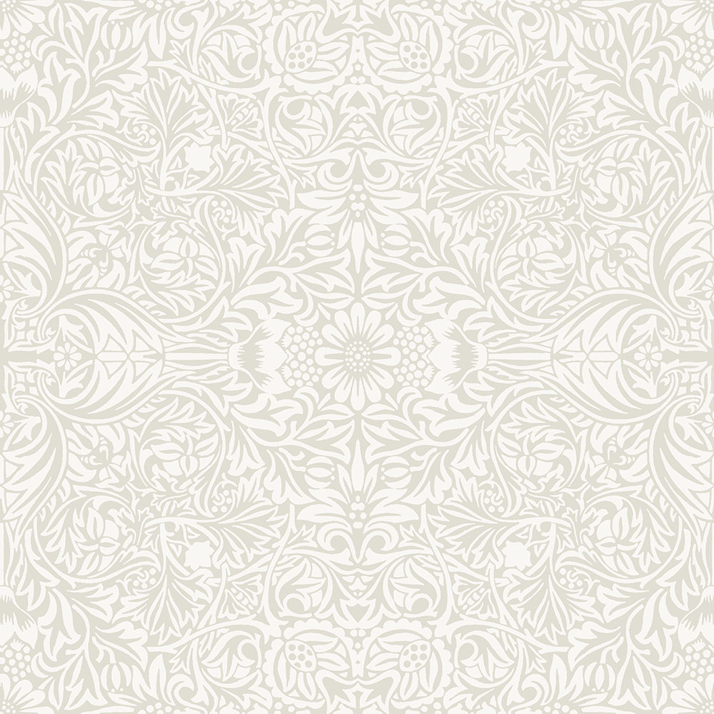 Gray wallpaper with a floral pattern