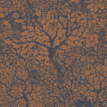 Blue, Brown wallpaper with floral, leaf, and forest patterns