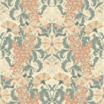 Beige, Multifärgat tapet med Blommigt, mönster