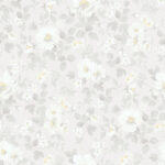 Gray wallpaper with floral, , children's patterns