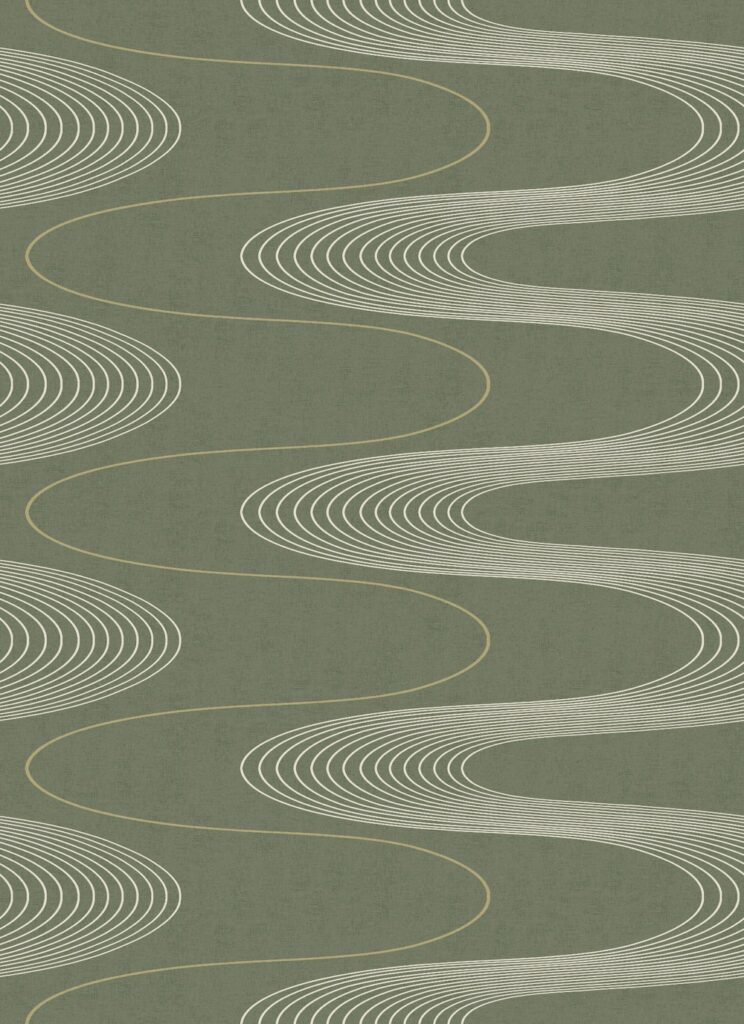 Green Wallpaper with a Geometric Pattern