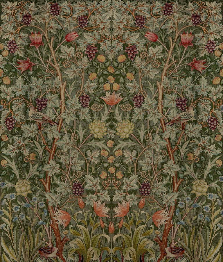 Green, Multicolored Wallpaper with Animals, Floral, Photo Wallpaper Patterns