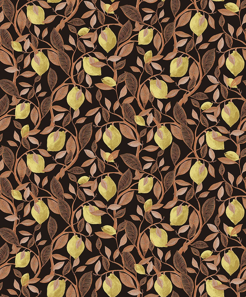 Copper Wallpaper with a Fruit Pattern