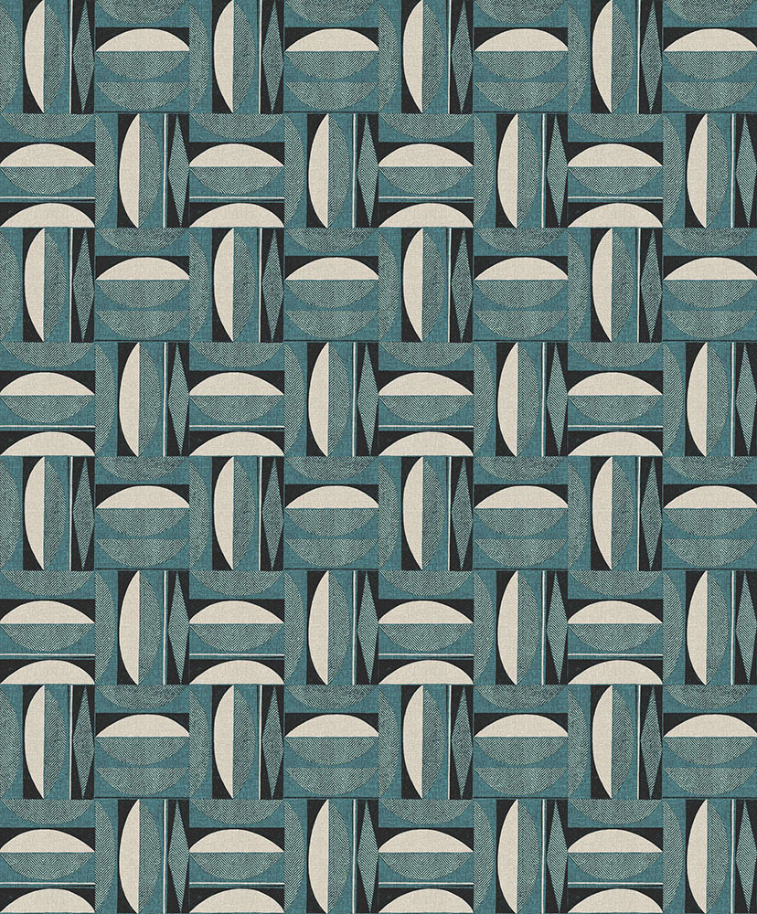 Green Wallpaper with a Geometric Pattern