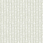 Gray and white wallpaper with a geometric, retro pattern