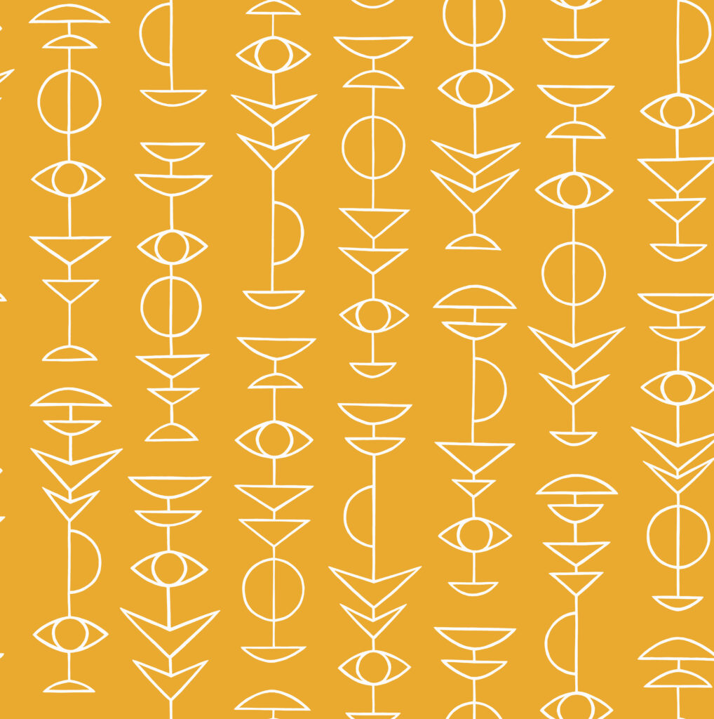 Yellow Wallpaper with a Retro, Geometric Pattern