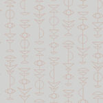 Copper, Gold, Gray, Beige wallpaper with a retro, geometric pattern