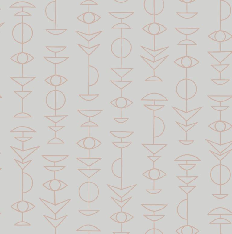 Copper, Gold, Gray, Beige wallpaper with a retro, geometric pattern