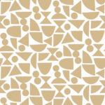 Gold, Brown Wallpaper with Geometric, Retro Pattern