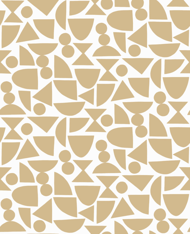 Gold, Brown Wallpaper with Geometric, Retro Pattern